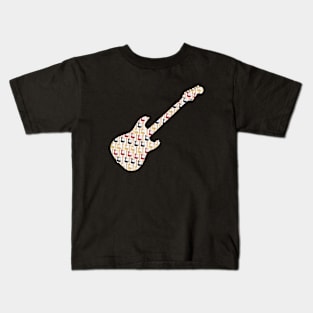 Retro Style Guitars (Red, Gold, Black, Line) Kids T-Shirt